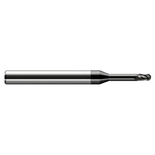 Harvey Tool Miniature End Mill - Ball - Long Reach, Stub Flute 0.0250" Cutter DIA x 0.0380" Length of Cut 860631-C4 - main